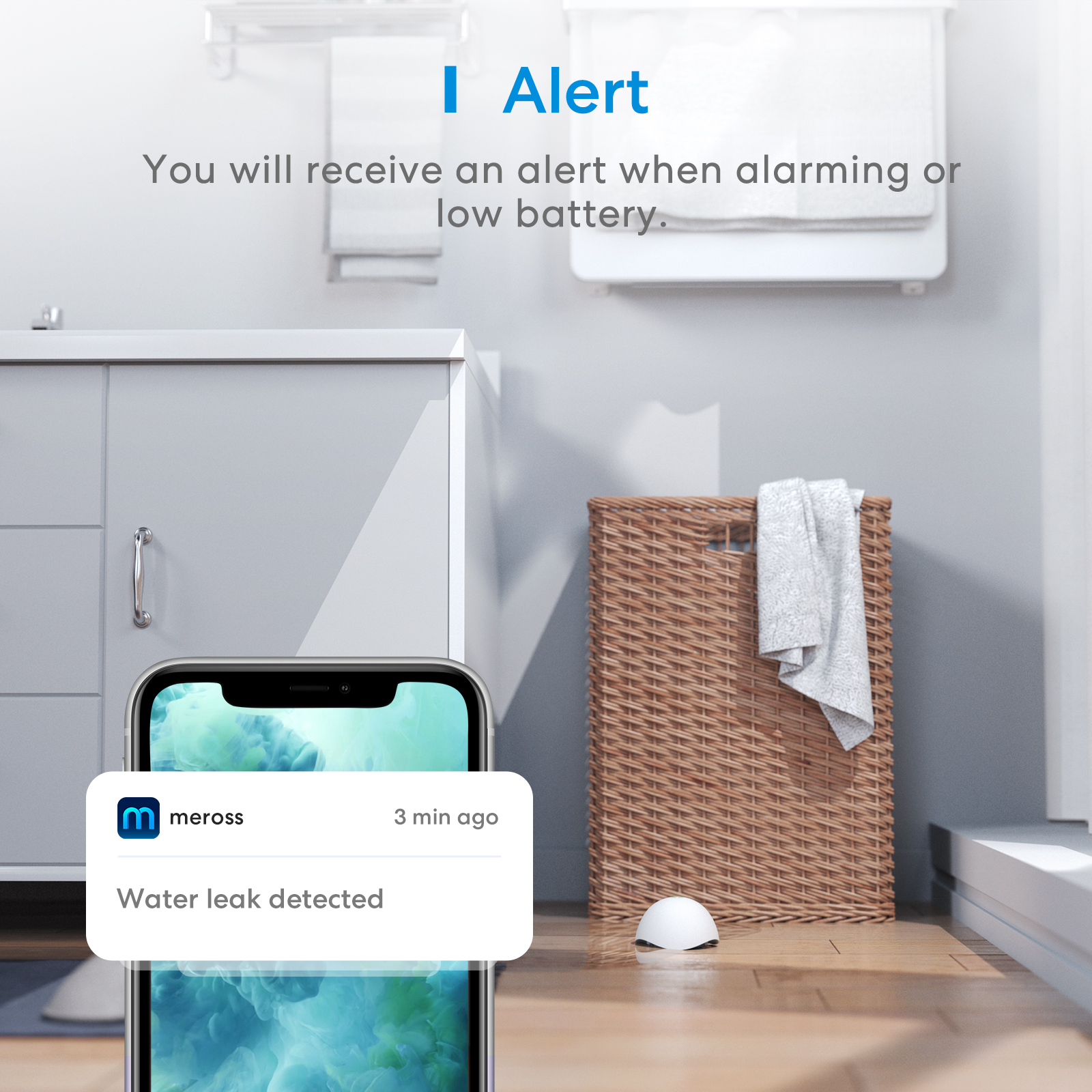 Meross Homekit Smart Water Leak Sensor MS400HK-UK