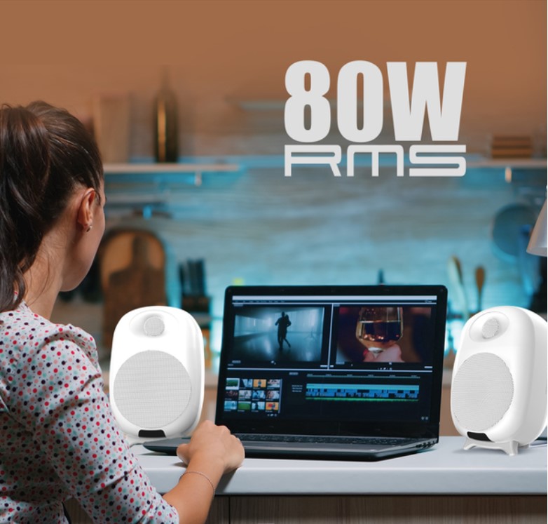 SonicGear StudioPod V-HD 2.0 Audio Speakers White