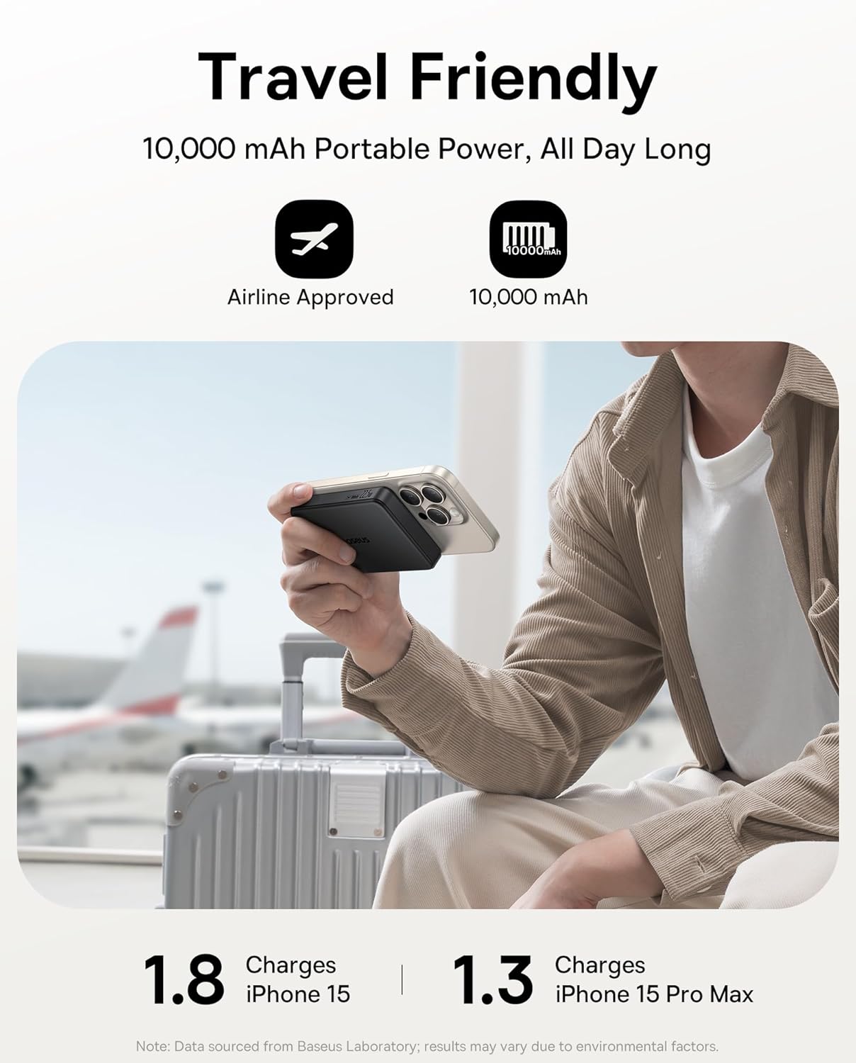 Baseus Powerbank Wireless 22.5W 10000mAh 15W Qi2 Airpow  Black