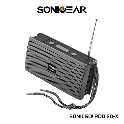SonicGear SONICGO! RDO30-X Portable BT/FM/USB Speaker Gray
