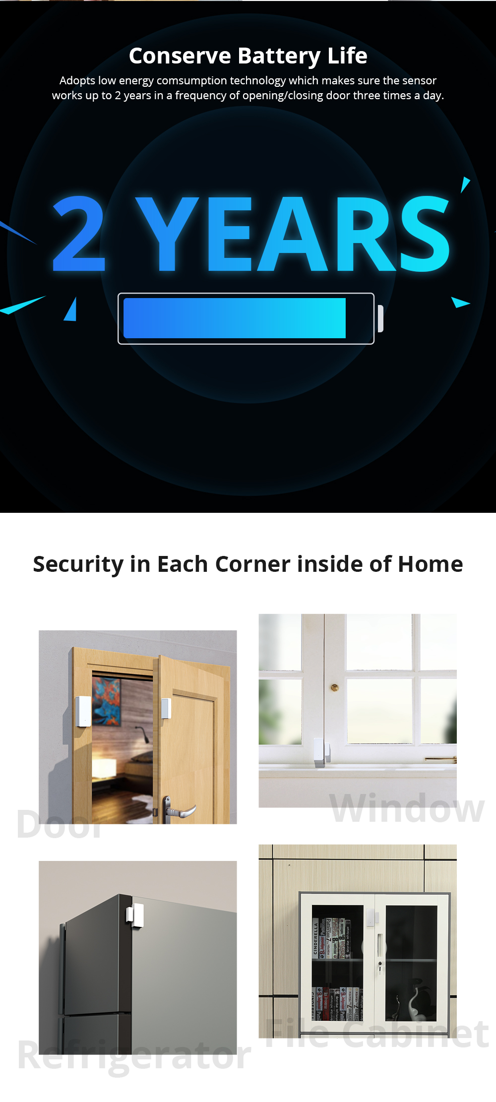 Sonoff DW2 RF Door & Window Alarm Sensor