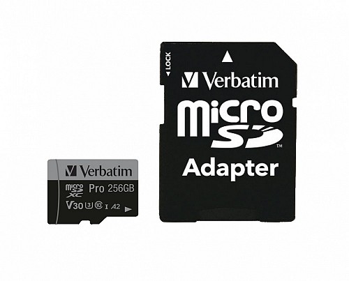 Verbatim Micro SD Card+Adapter Class10 U3 256GB