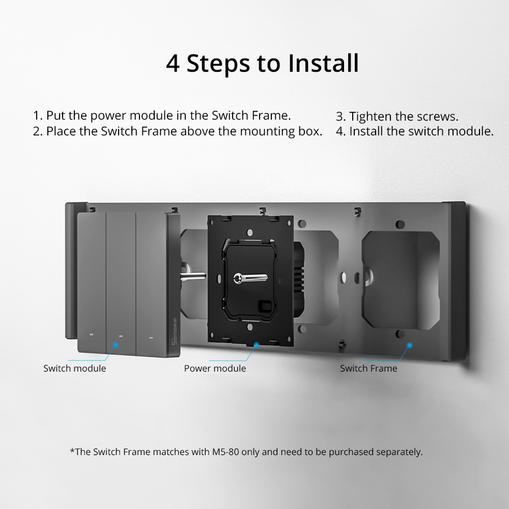 Sonoff M5 UK 1C ( 1 Button ) WiFi Smart Wall Mechanical Switch