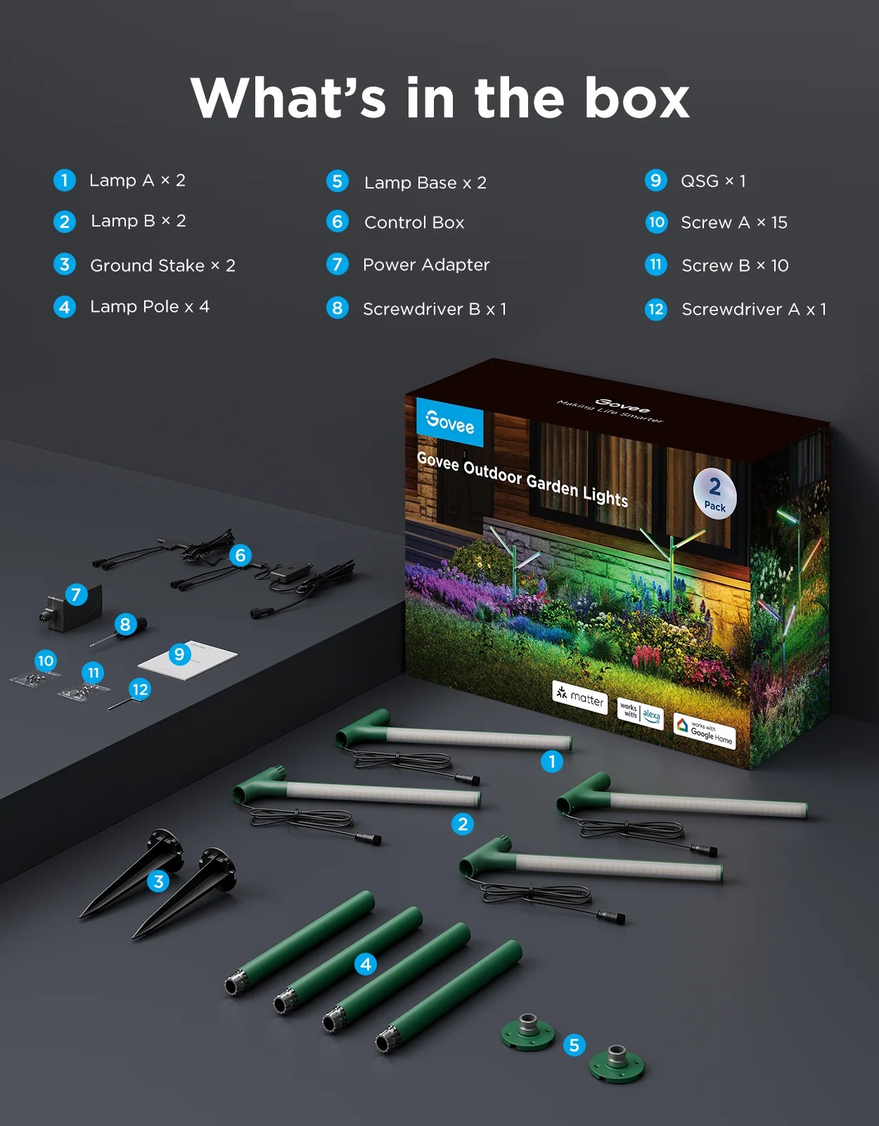 Govee Outdoor Smart Garden Light RGBICWW H7086341