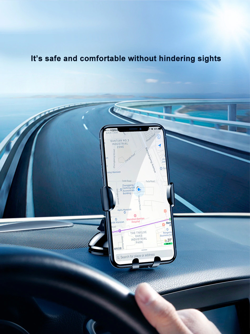 Baseus SUYL-XP0S Osculum Type Gravity Car Mount Black