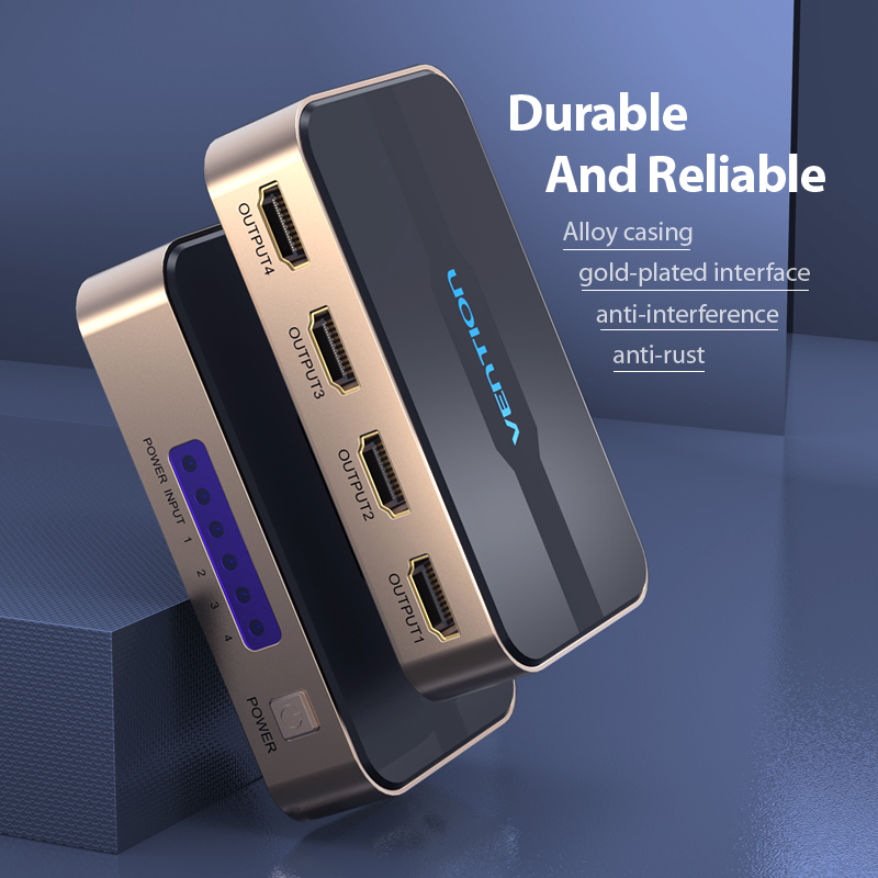 Vention HDMI Splitter 4-Port 4K 1.4 w/UK PSU ACCG0-UK