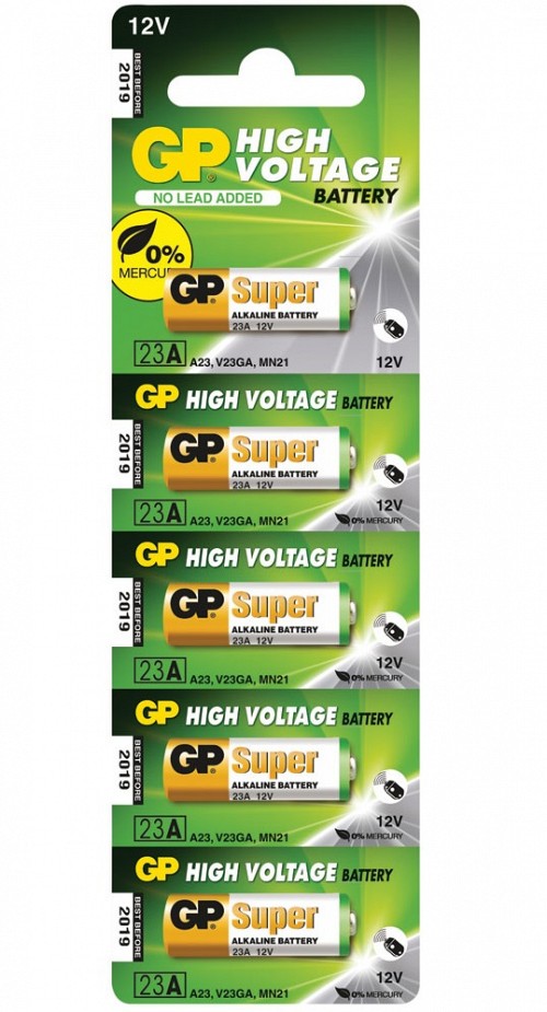 GP HighVoltage Alkaline Battery 23AE 12V (5pk) 656.007UK
