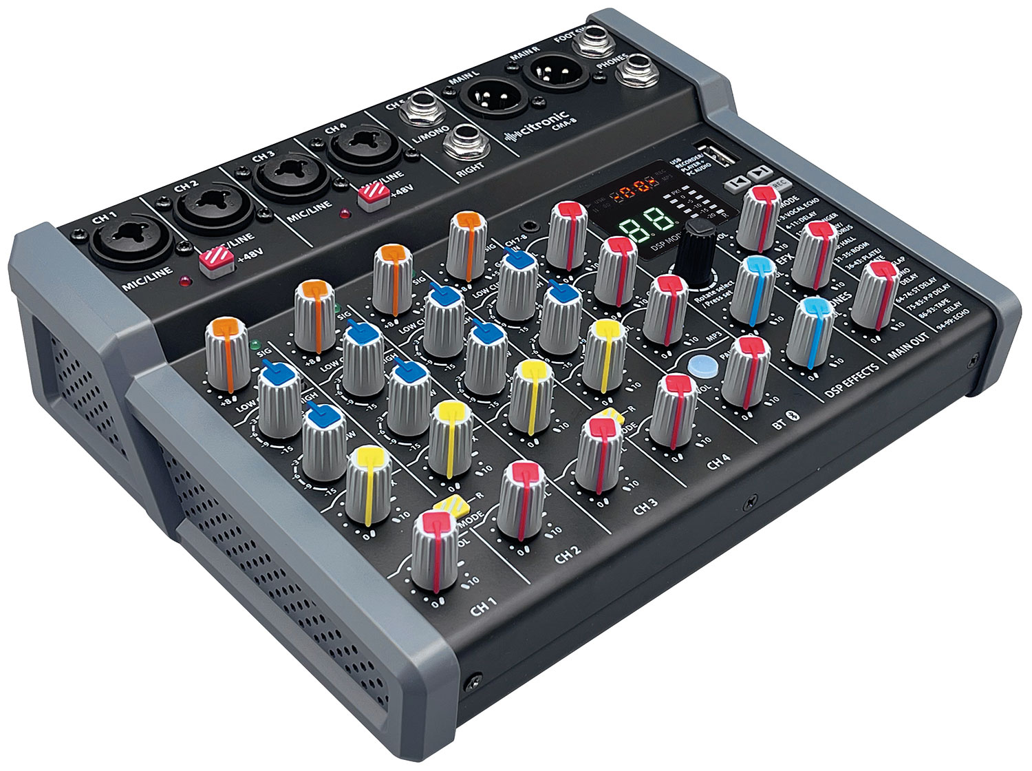 Citronic CMA-8 6ch Mixer with DSP/BT/PC/USB Play-Rec 170.864UK