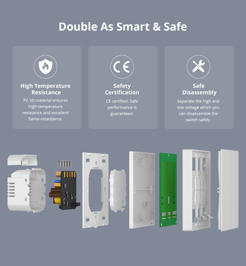 Sonoff M5 Matter WiFi Smart Wall Mechanical Switch 1-Button White