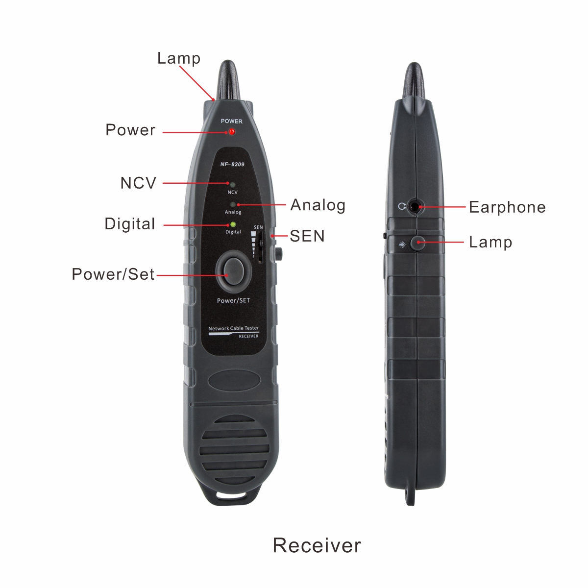 Noyafa Network Tester with LCD, Toner, Continuity, Cable Length, PoE, Port Blink & Voltage Detection NF-8209
