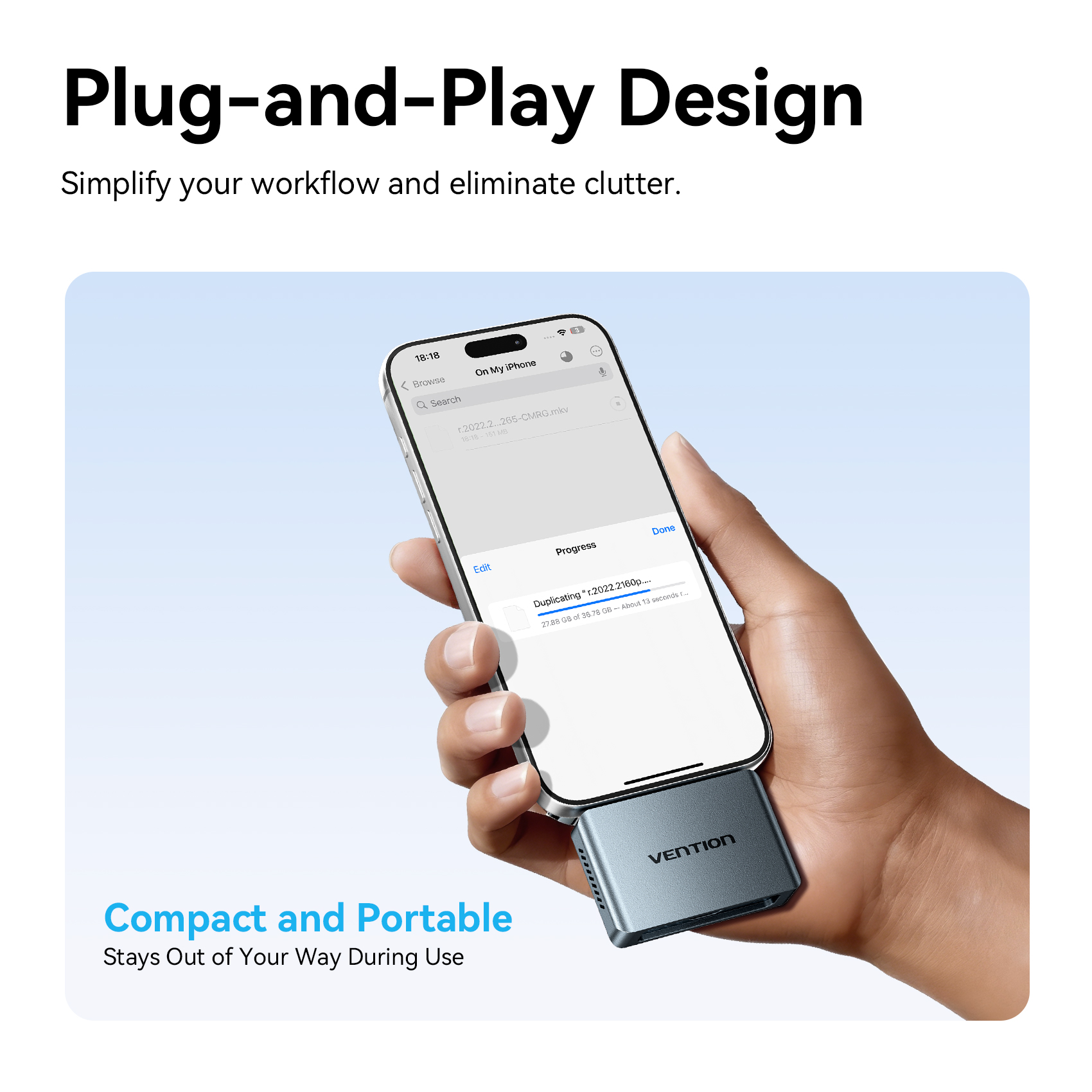 Vention MA Portable Plug & Play Cable-Free NVME Enclosure KPXH0