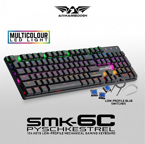 Armaggeddon SMK-6C PSYCHKESTREL Low Profile Blue Switch Mechanical Keyboard