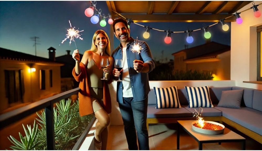 WOOX R5195 Smart LED Decorative String Light Bulbs IP65 RGB & CCT 9.0m Includes Remote Control