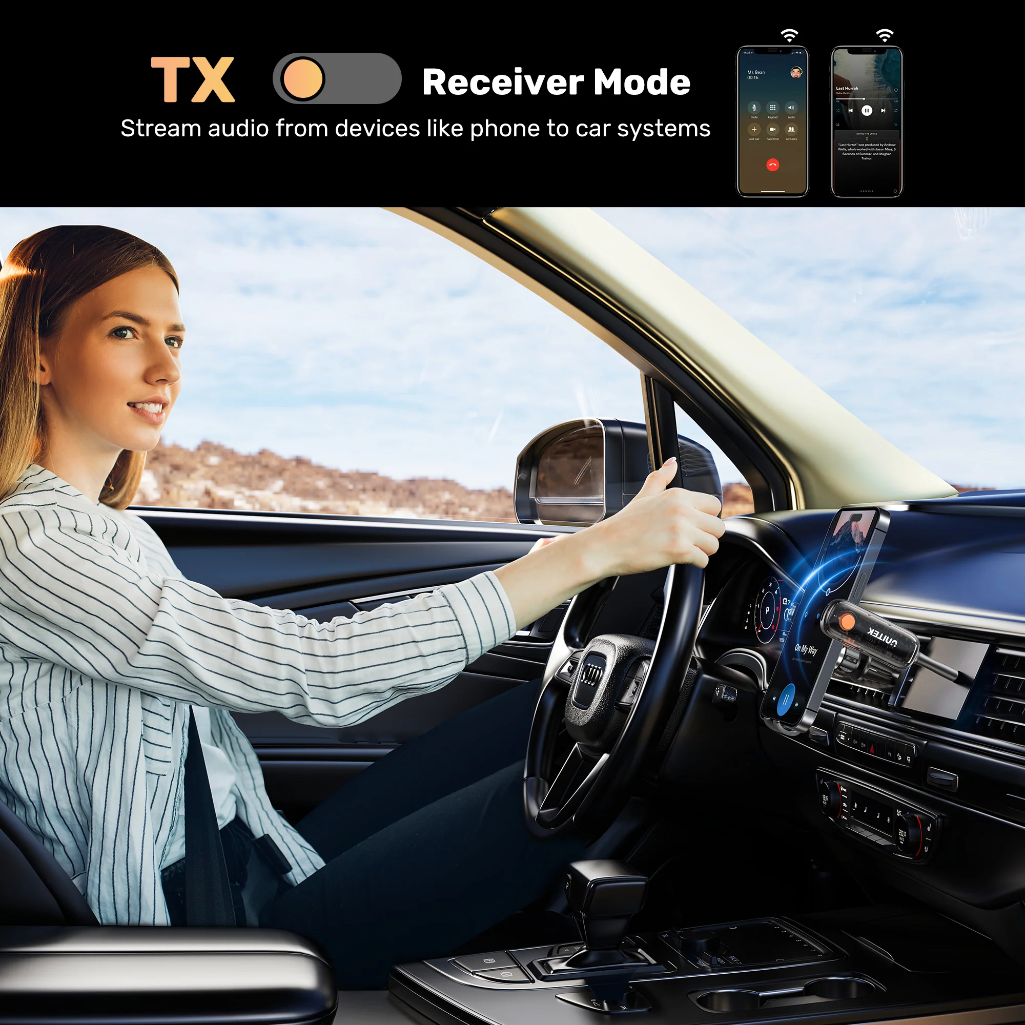 Unitek Audio 3.5mm to Bluetooth 2in1 Transmitter & Receiver B1111A