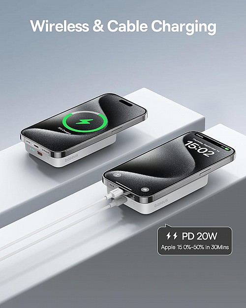 Baseus Powerbank 20W 10000mAh Magnetic Air Wireless White