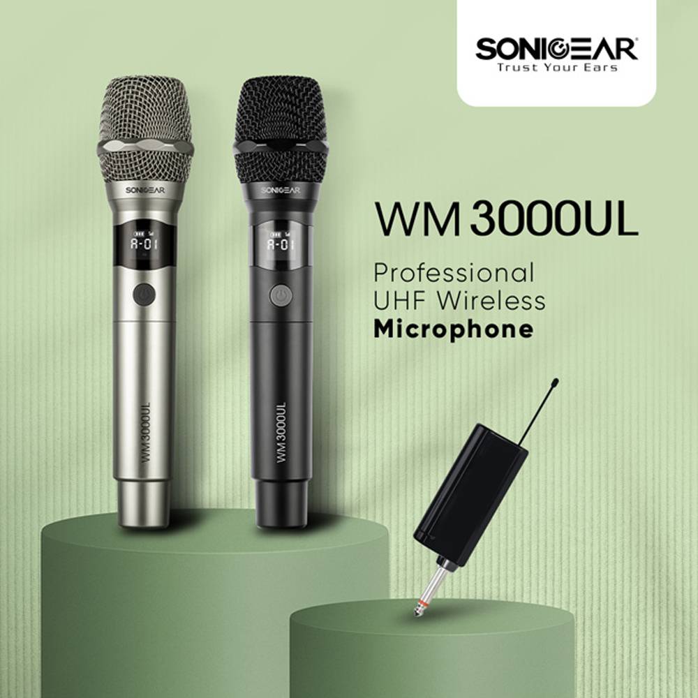 SonicGear Microphone Wireless 2xHandsets WM 3000UL DUAL Obsidian