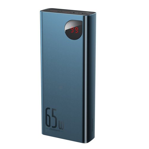 Baseus Adaman power bank 2x USB / 1x USB Type C / 1x micro USB 20000mAh 65W Quick Charge 4.0 Power Delivery blue