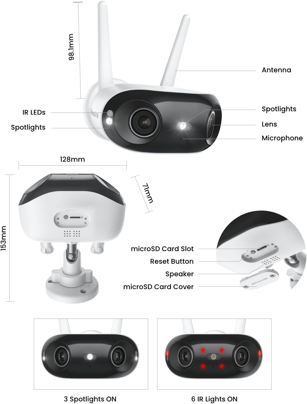 Reolink WIFI Outdoor Camera Panoramic Ultra-Wide View 4K Elite