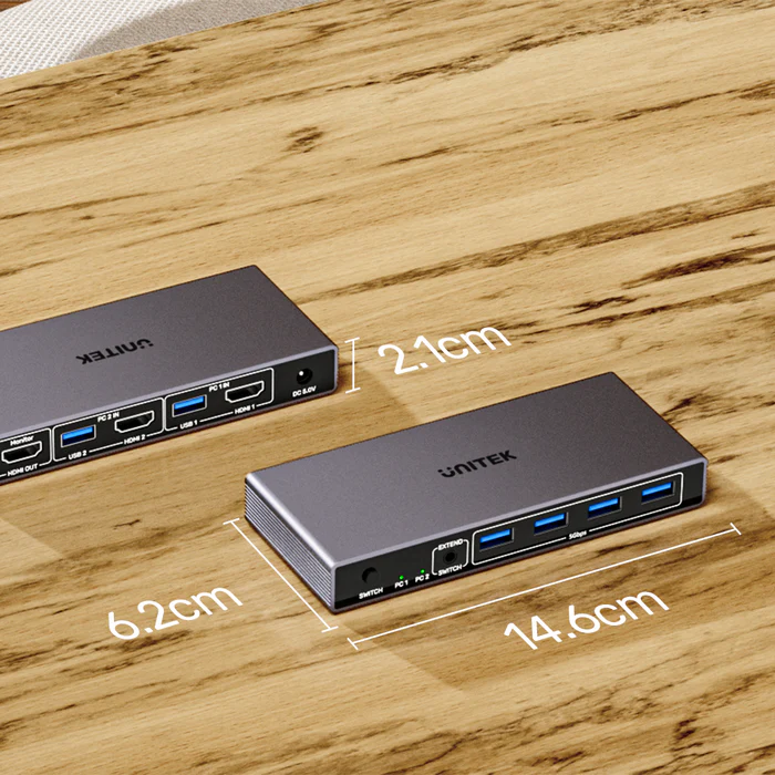 Unitek KVM HDMI Switch 2-1 4K60Hz with 4-Port USB 3.0 V1309A