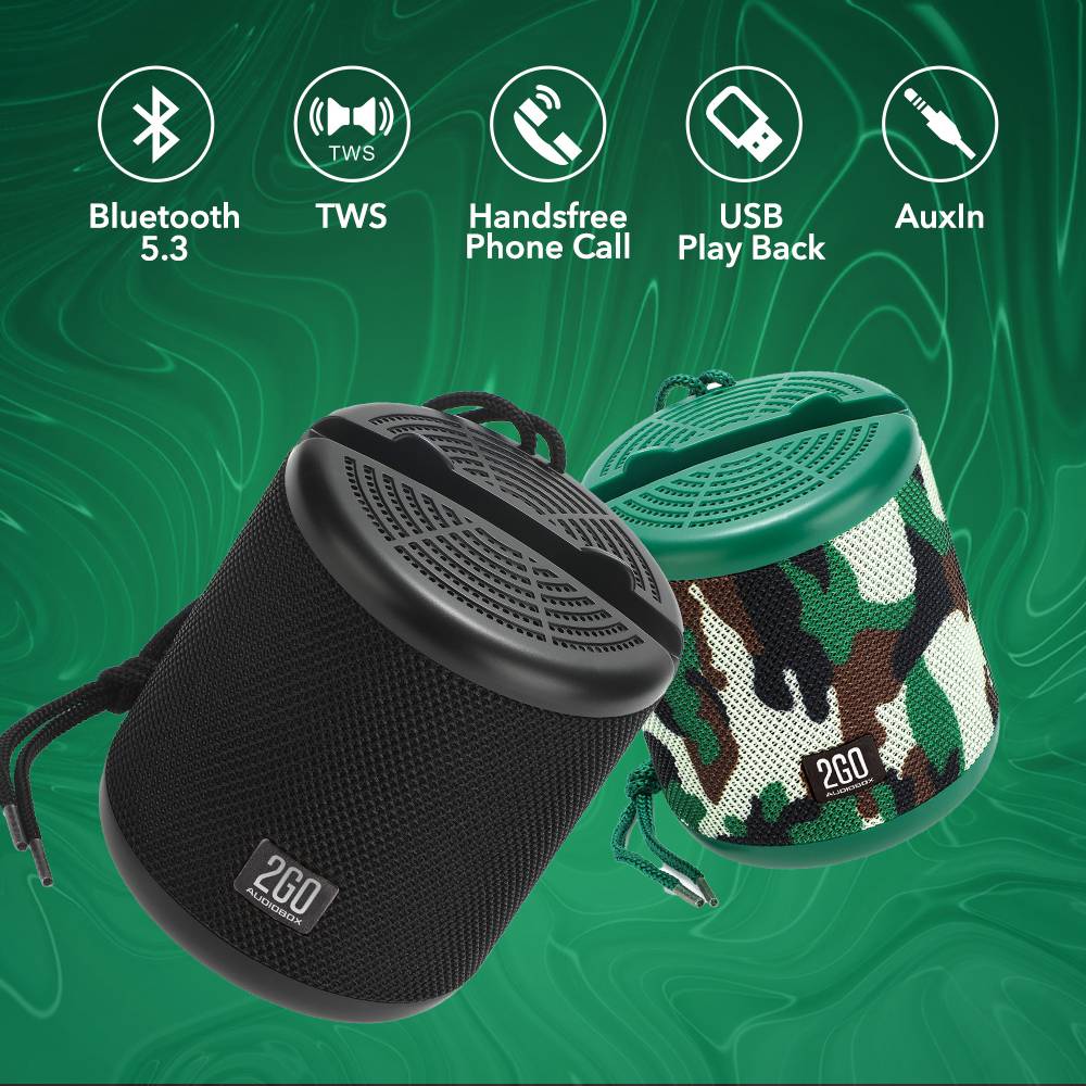 SonicGear AudioBox 2GO-Dock100 Portable BT/FM Speaker with Dock Camo