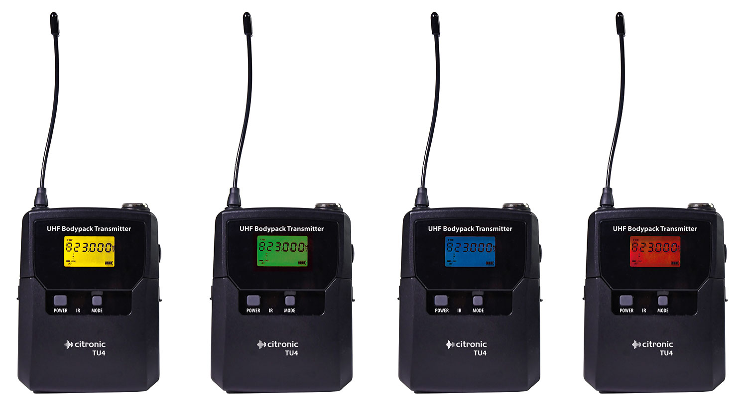 Citronic TU4-N Quad True Diversity Multi-UHF Wireless Microphone System (4 x Beltpacks) 171.044UK