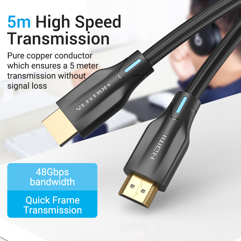 Vention HDMI Cable 2.1 8K Braided 2.0m AAUBH