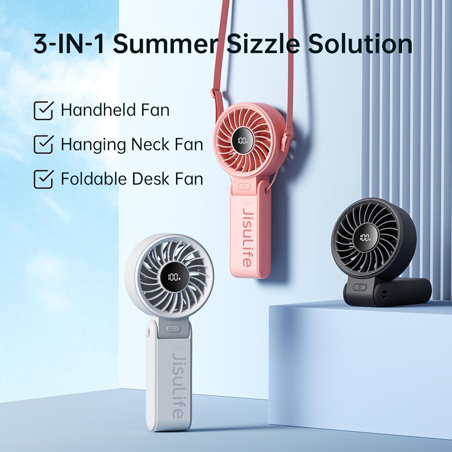 Jisulife Portable Personal Fan Life7 3600mAh Black