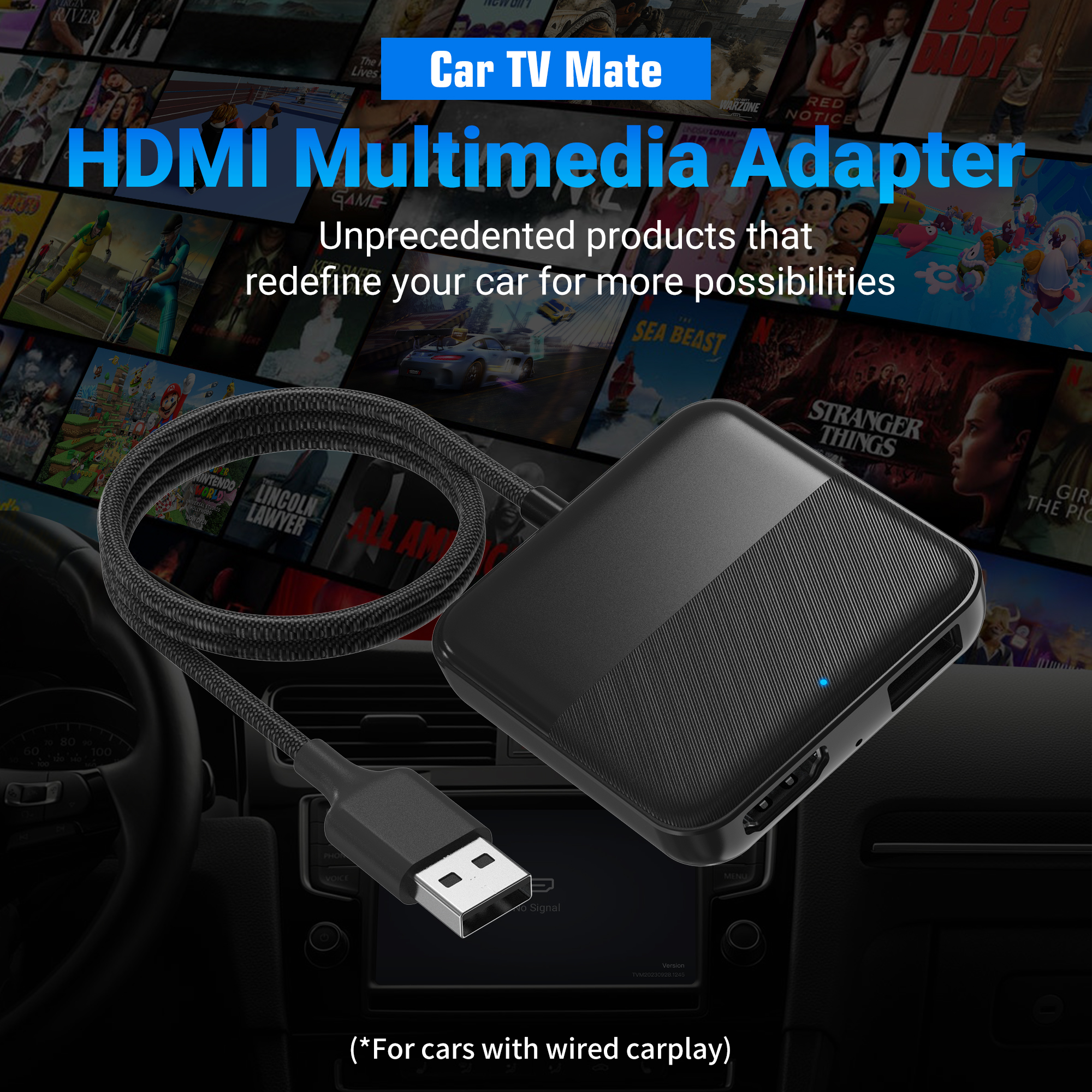 MINIX CAR Wired to Wireless CarPlay/Android Auto/HDMI-IN USB Media Hub CA361 Plus