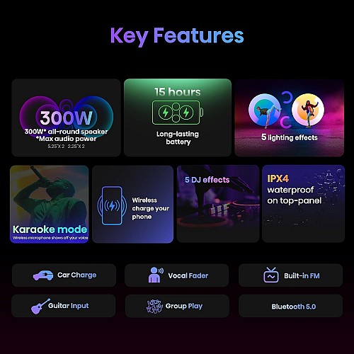 Hisense Speaker Portable Karaoke Party Rocker One Plus 300W