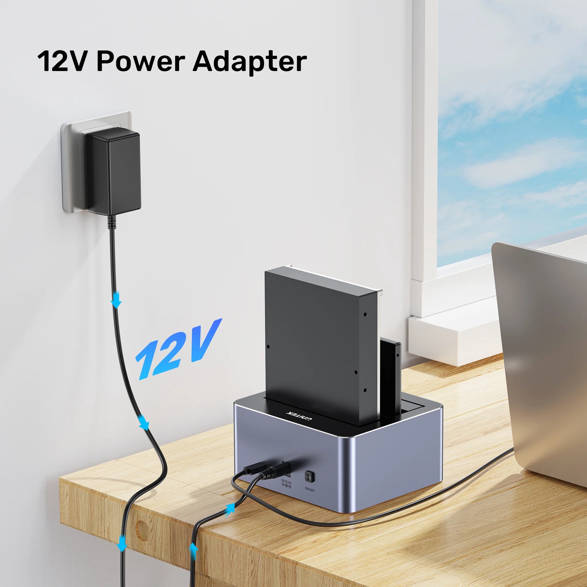 Unitek Y-3027 USB-C 3.1 10Gbps SATA6G Dual Bay Aluminium HDD Docking Station (Silver)