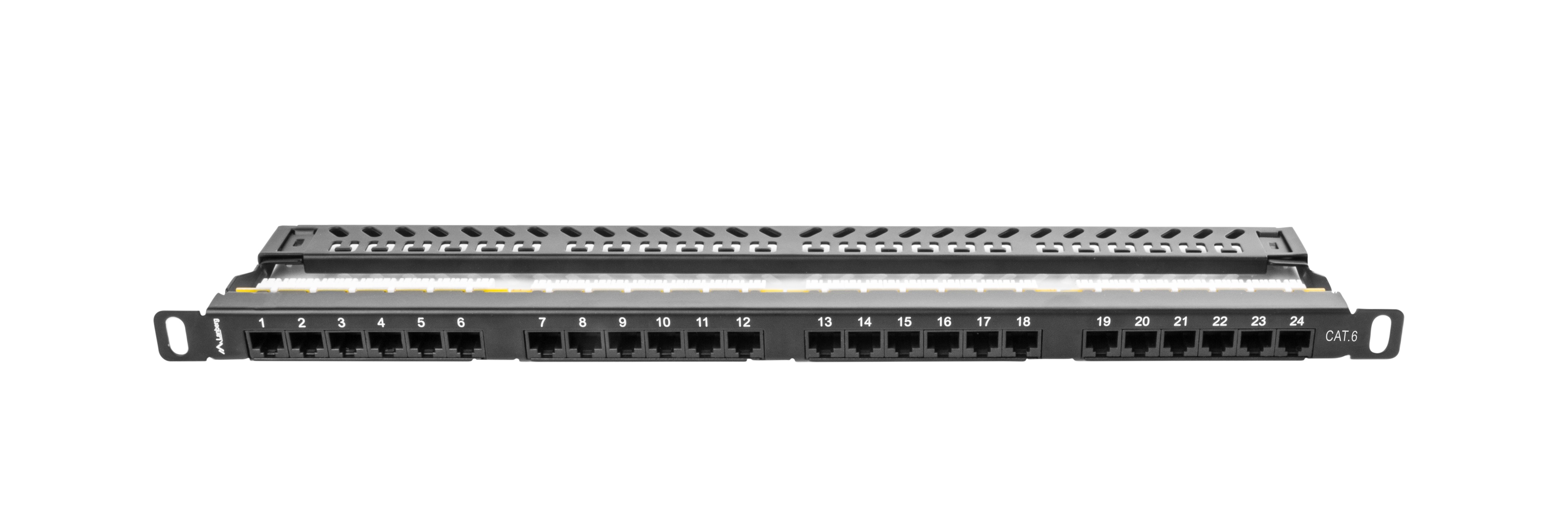 Lanberg Patch Panel 24-Port 0.5U 19" CAT6 UTP Black