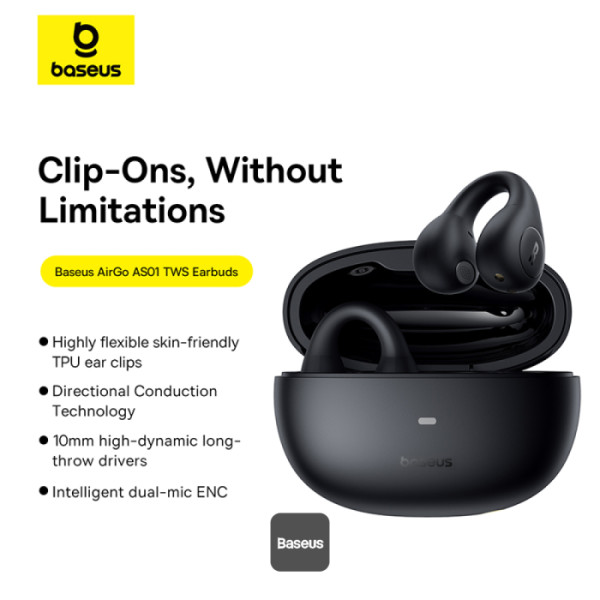 Baseus Headphones Open Ear AirGo 1 Ring Black
