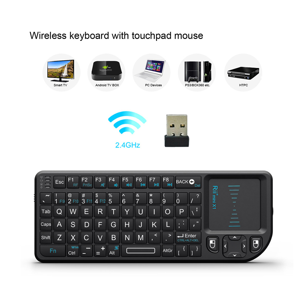 Rii Mini Keyboard Wireless 2.4GHz with Touchpad X1