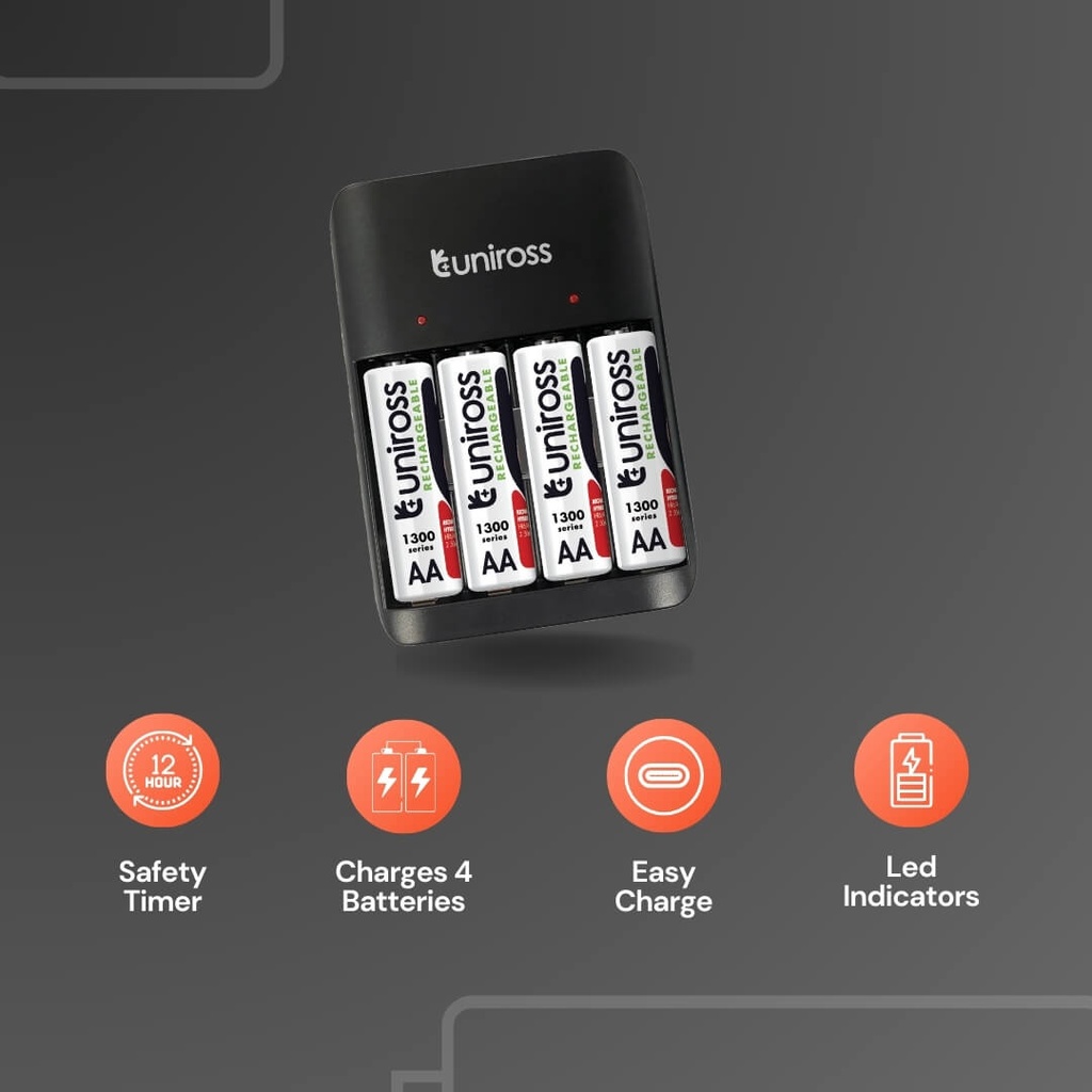 Uniross USB Charger UCU010A for AA/AAA + 4xAA Batteries