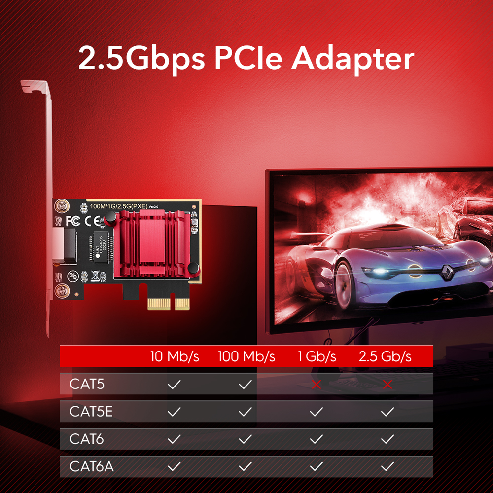Cudy PCIe Adapter 2.5Gbs Ethernet PE25