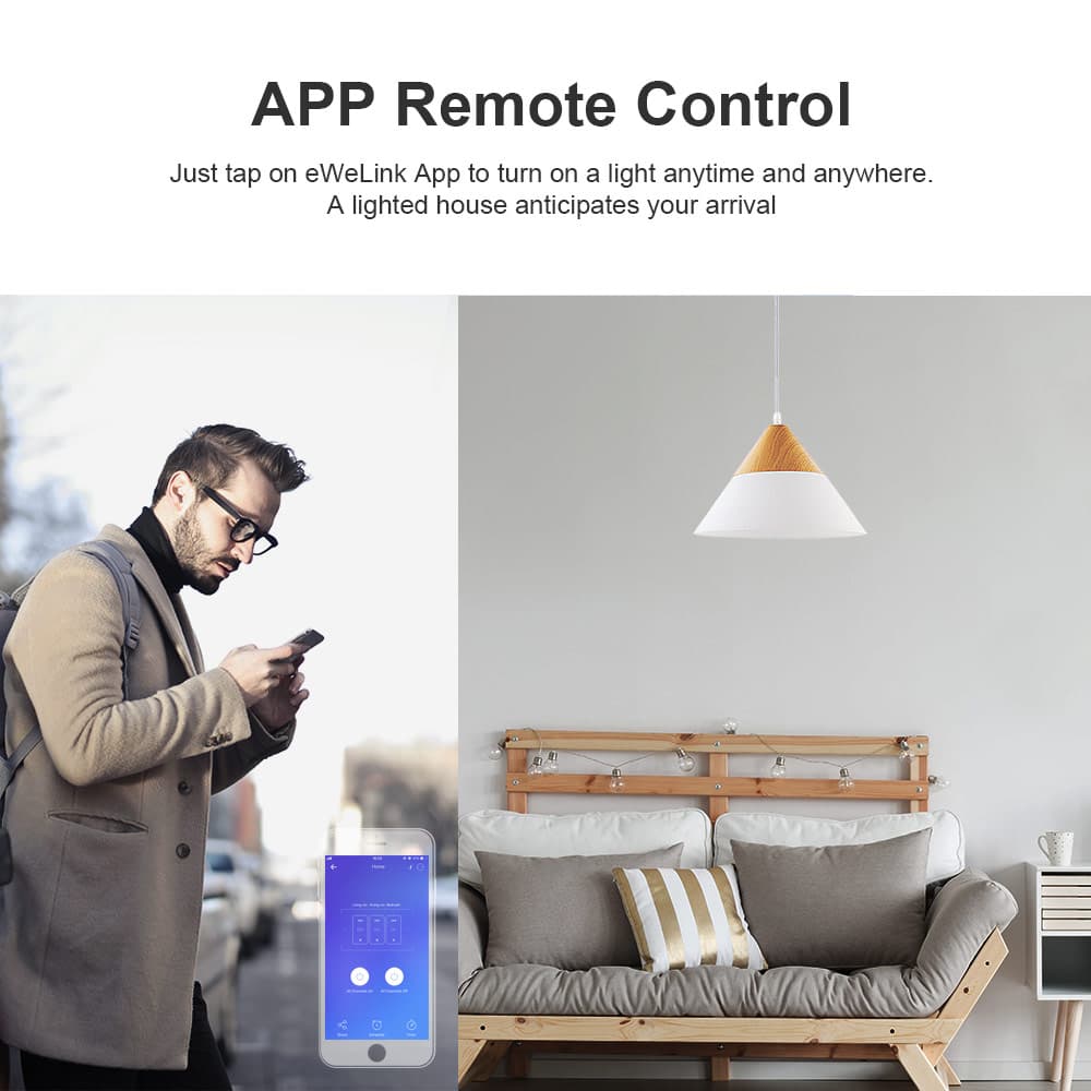 Sonoff T2EU1C-TX WiFi Smart Wall Touch Switch 1-Button White