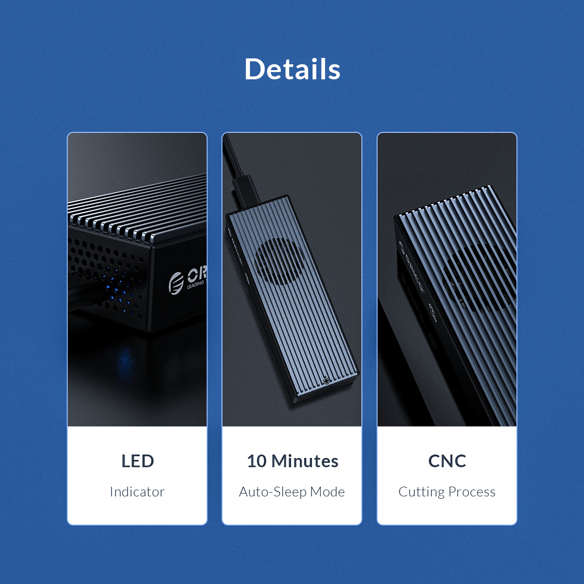 Orico USB-C 3.2 M2 NVME SSD Aluminum Enclosure Black M2PVC3-G20