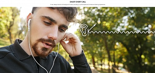 Genius Mobile Headset In-Ear USB-C Inline Control HS-M365 White