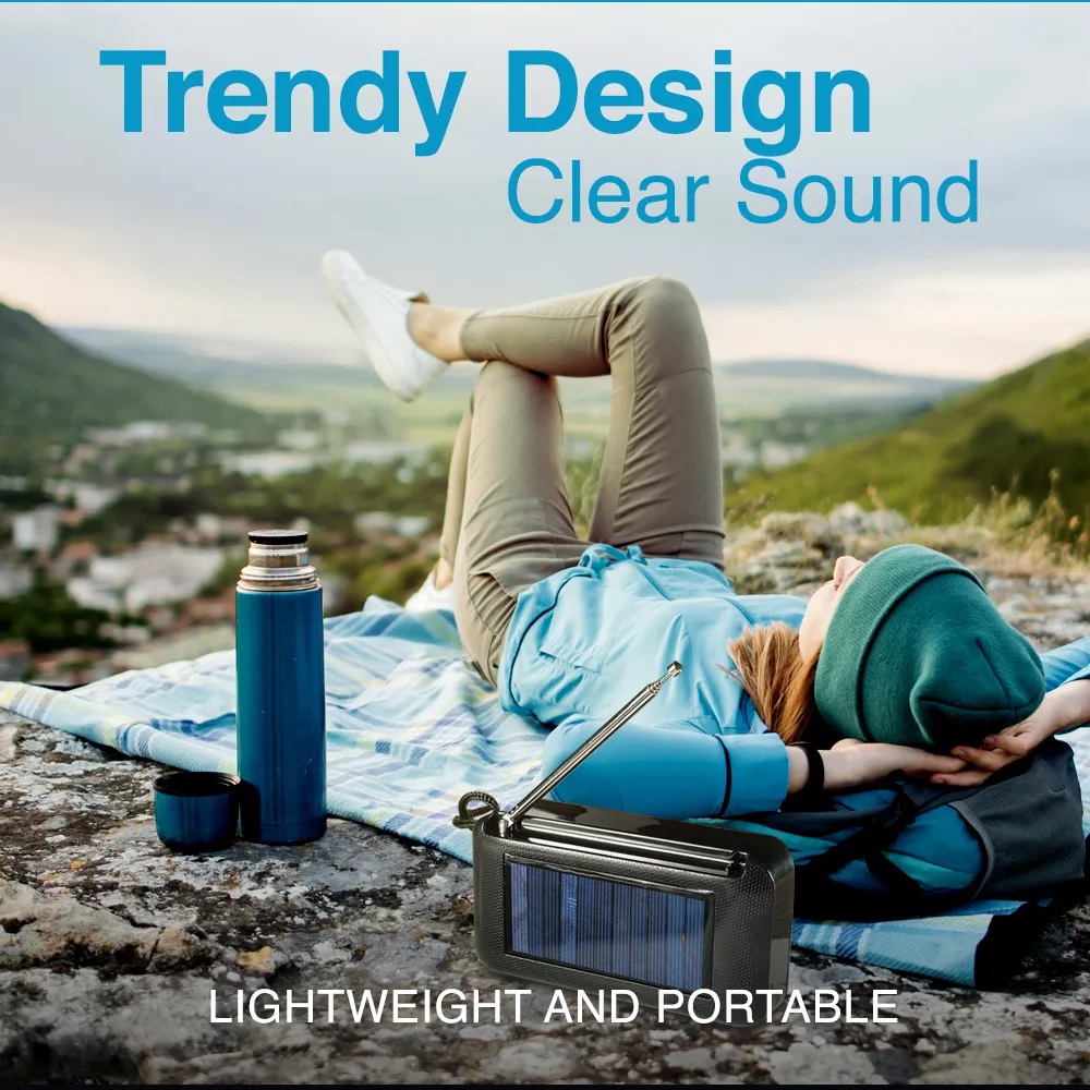 SonicGear AudioBox 2GO-RDO20 Portable Solar & USB Rechargeable FM Radio with Bluetooth & Torchlight