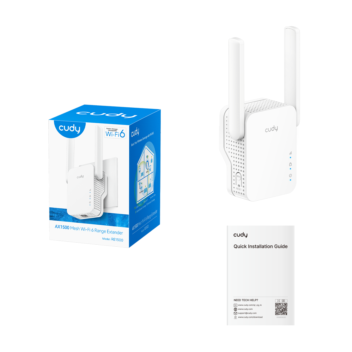 Cudy Extender AX1500 Wi-Fi 6 Mesh RE1500 UK Plug