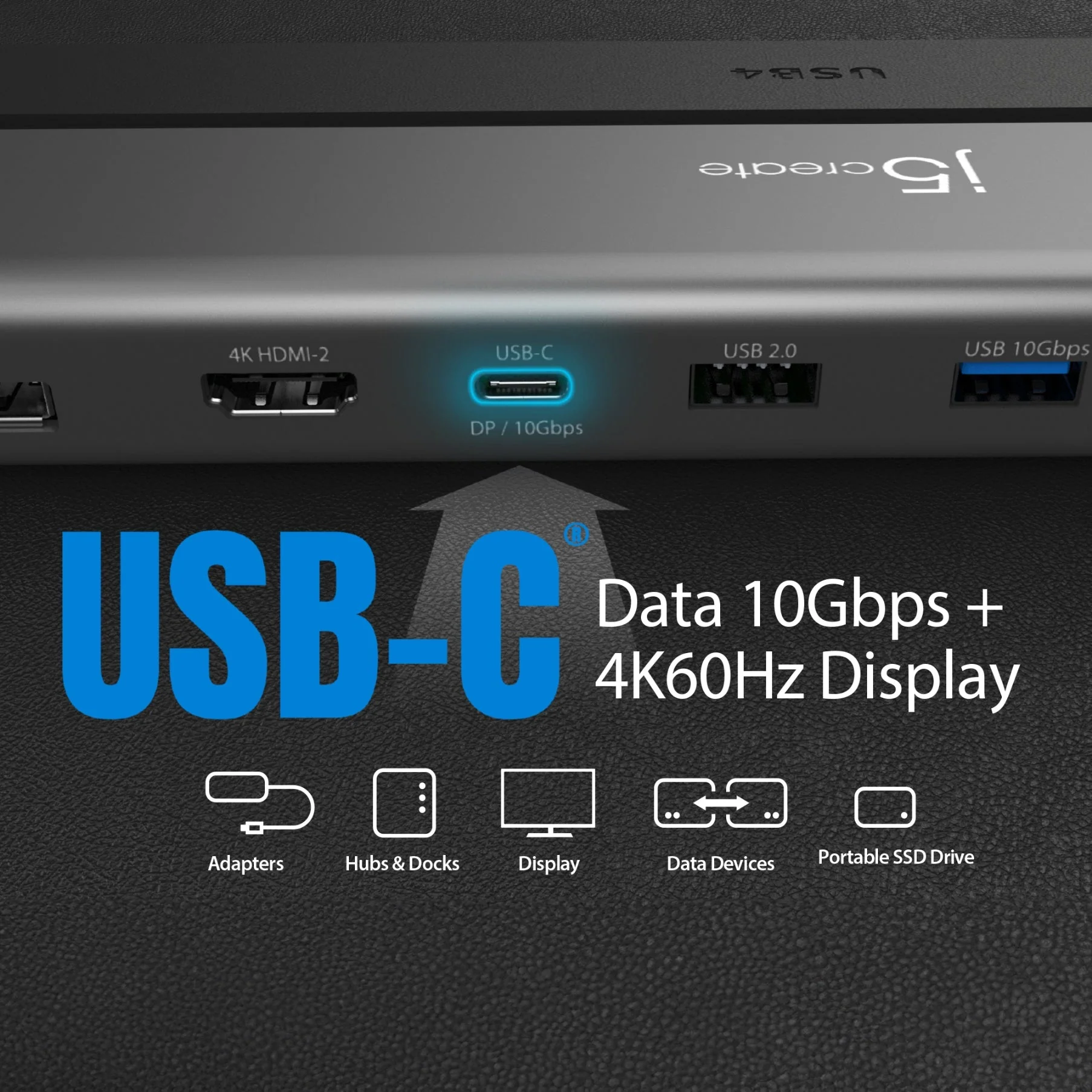 j5create Docking Station USB-C 12-in-1 Triple Display 4K MST MacBookM3 HDMI/DP/USB-C/RJ45/SD/Audio/PD JCD554