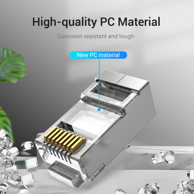 Vention NETWORK Connectors CAT6A FTP Modular Plug IDFR0-50 (50-Pack)