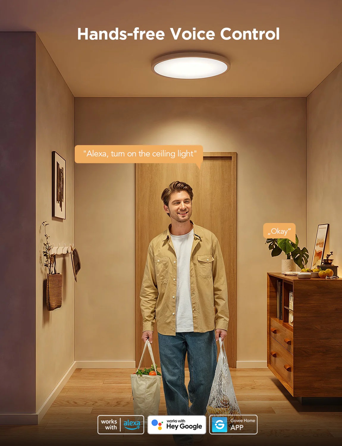 Govee Lamp Ceiling Smart LED 12inch Round Light RGBWW + RGBIC H80A1C01