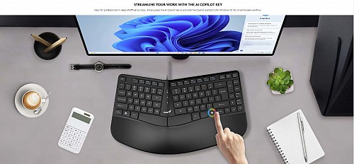 Genius Keyboard Wired Ergonomic + Palm Rest KB-700 English