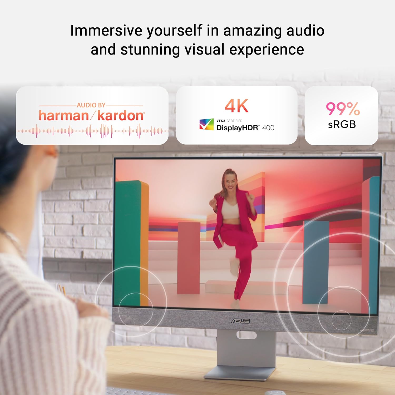 ASUS Monitor Smart 27" 4K Google TV, Chromecast, Speakers, USB-C/HDMI ZenScreen MS27UC