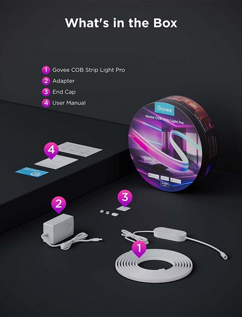 Govee LED Light Strip COB Smart WiFi & BT w/Neon Coating 3m