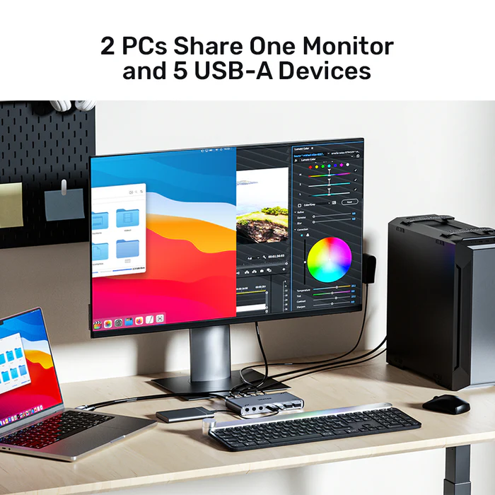 Unitek KVM HDMI Switch USB-C 10Gbps Split-Screen 5-Port Hub D1118A