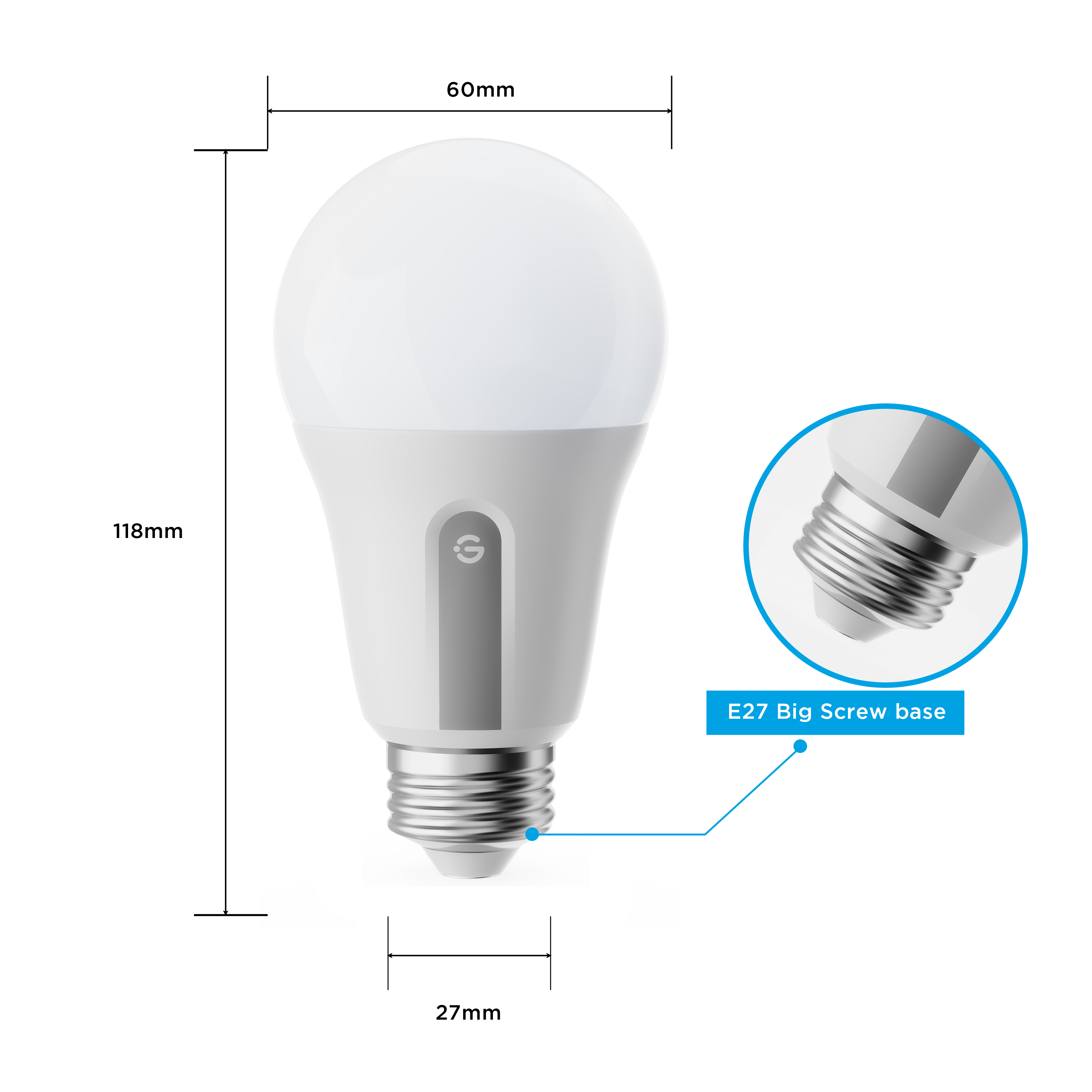 Govee Bulb Ceiling E27 Smart LED 800 Lumens Cold White/Warm White (Pack of 2) B8015C02