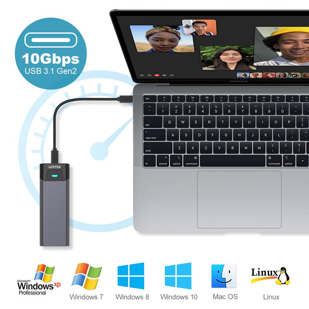 Unitek S-1203A USB3.1 Gen2 Type-C to M2 SSD NVMe Enclosure