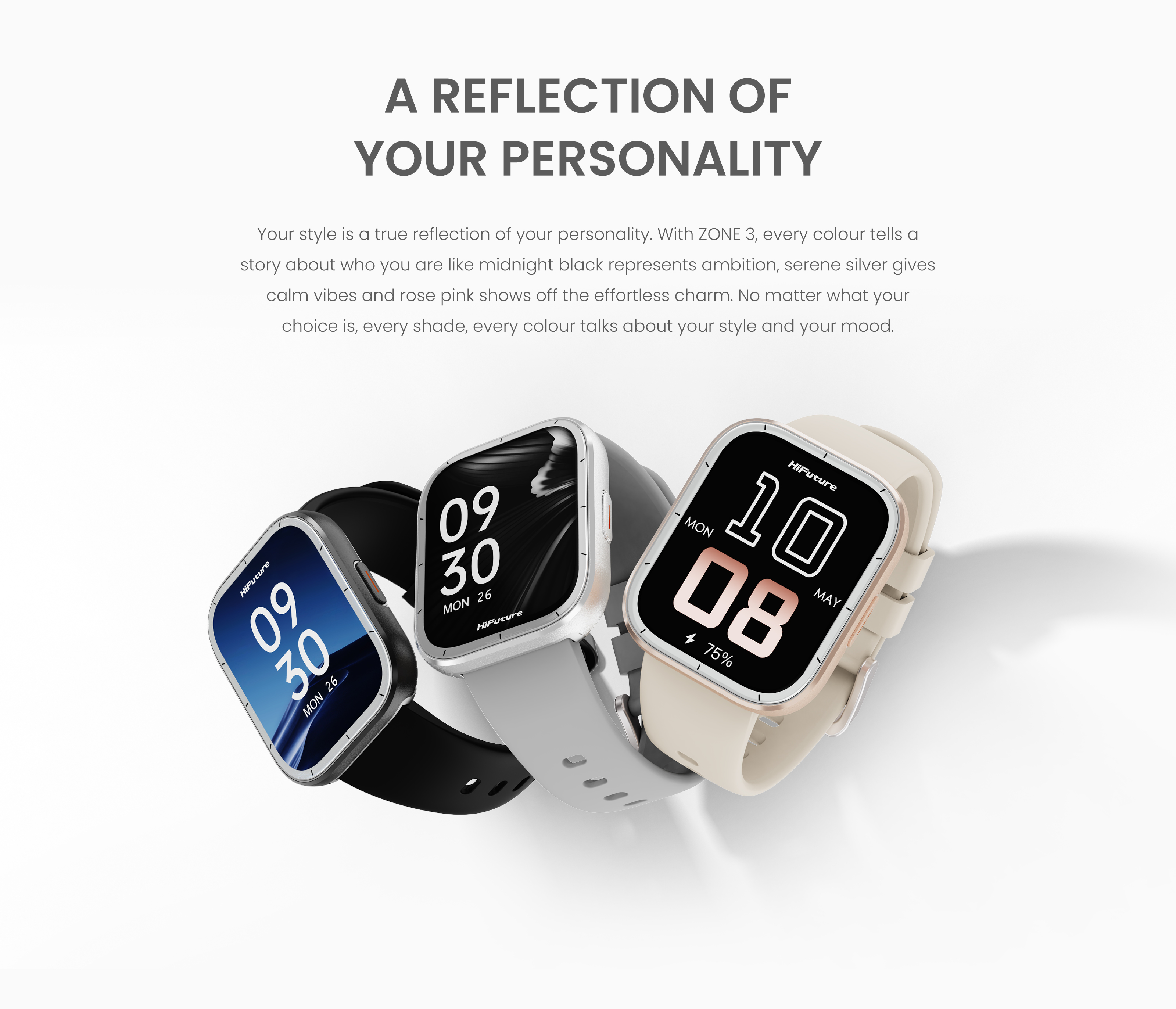 HiFuture Fashion SmartWatch ZONE3 Pink/Gold